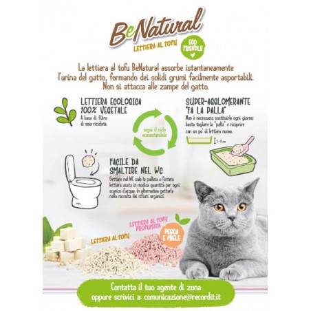 Lettiera gatto cat&rina benatural al tofu con carbone attivo da 5,5 litri